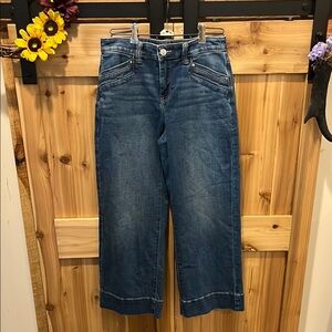 Chico's Indigo Perfect Stretch Girlfriend Wide Ankle Jeans